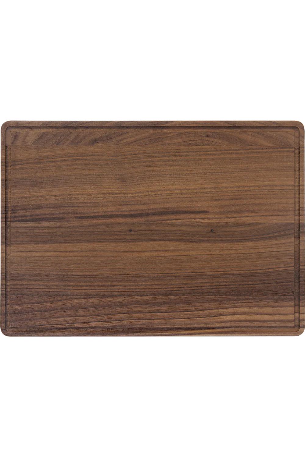 13 3/4 x 9 3/4 Natural Wood Cutting Board with Drip Ring
