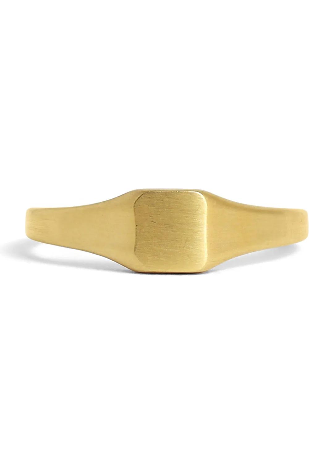 18K Gold PVD Stainless Steel Square Signet Ring