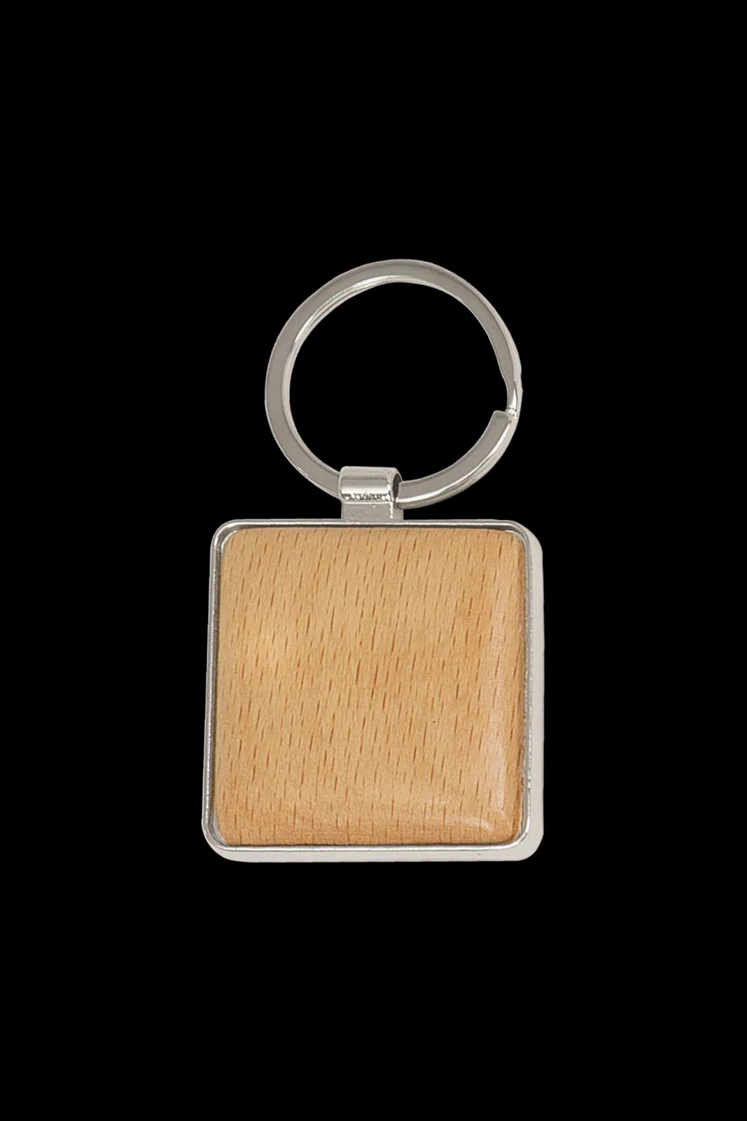 1 9/16 x 1 9/16 Laserable Square Keychain